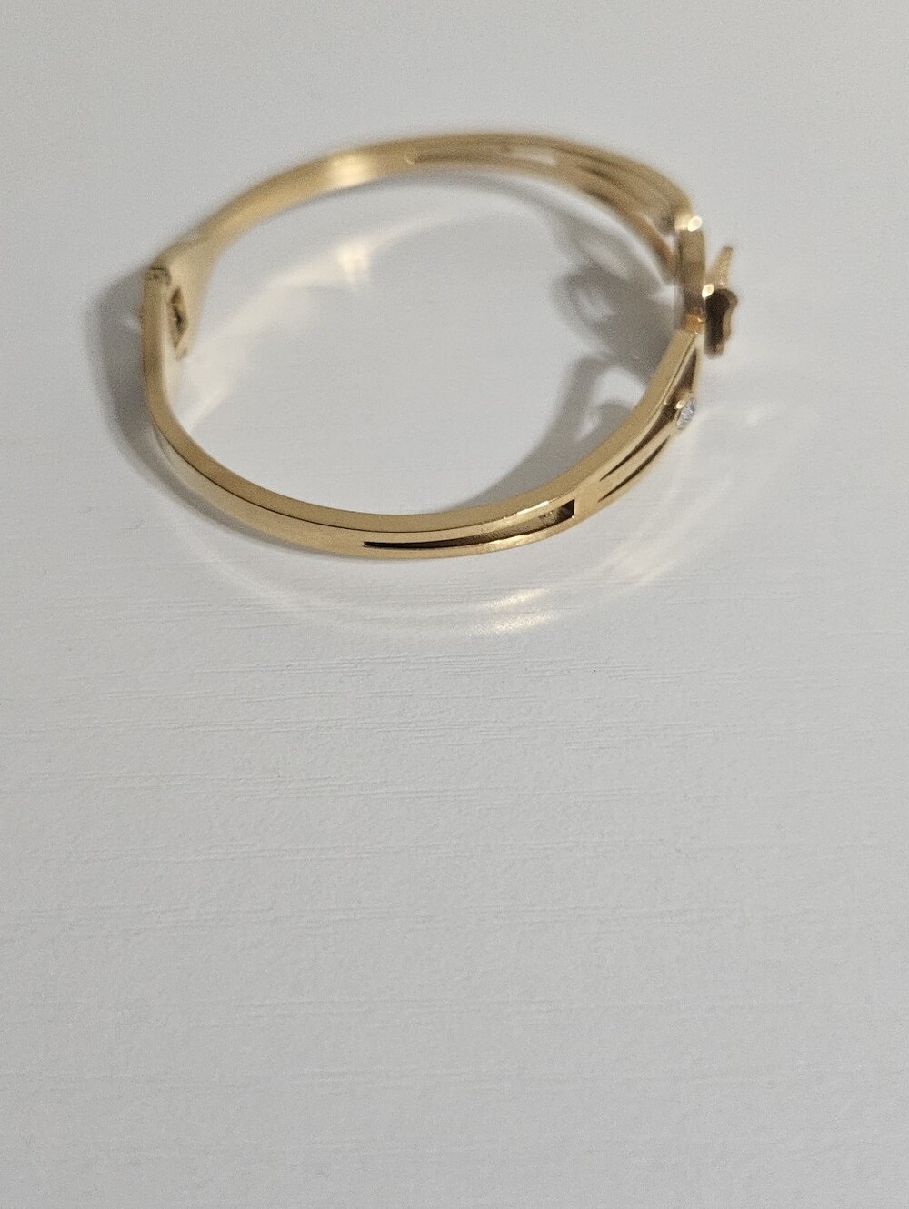 Gold Butterfly Bangle Bracelet - Women Jewelry - Picture 2 of 4